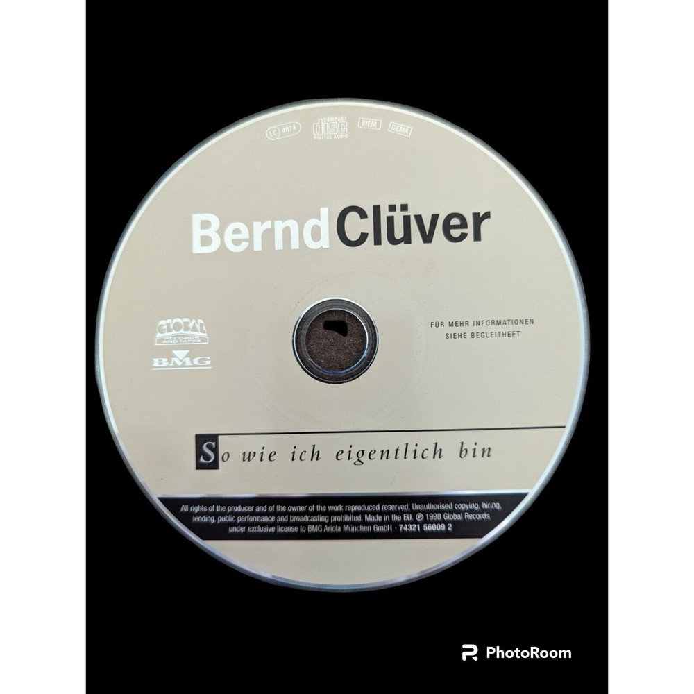 As I Actually Am Bernd Cluver CD So Wie Ich Eigentlich Bin Global Records 1998